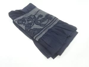 未使用品　正絹　絞り能面模様男物兵児帯